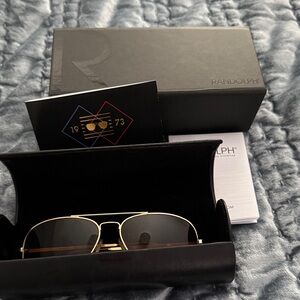 Randolph Aviator Sunglasses with Black and Gold Frame